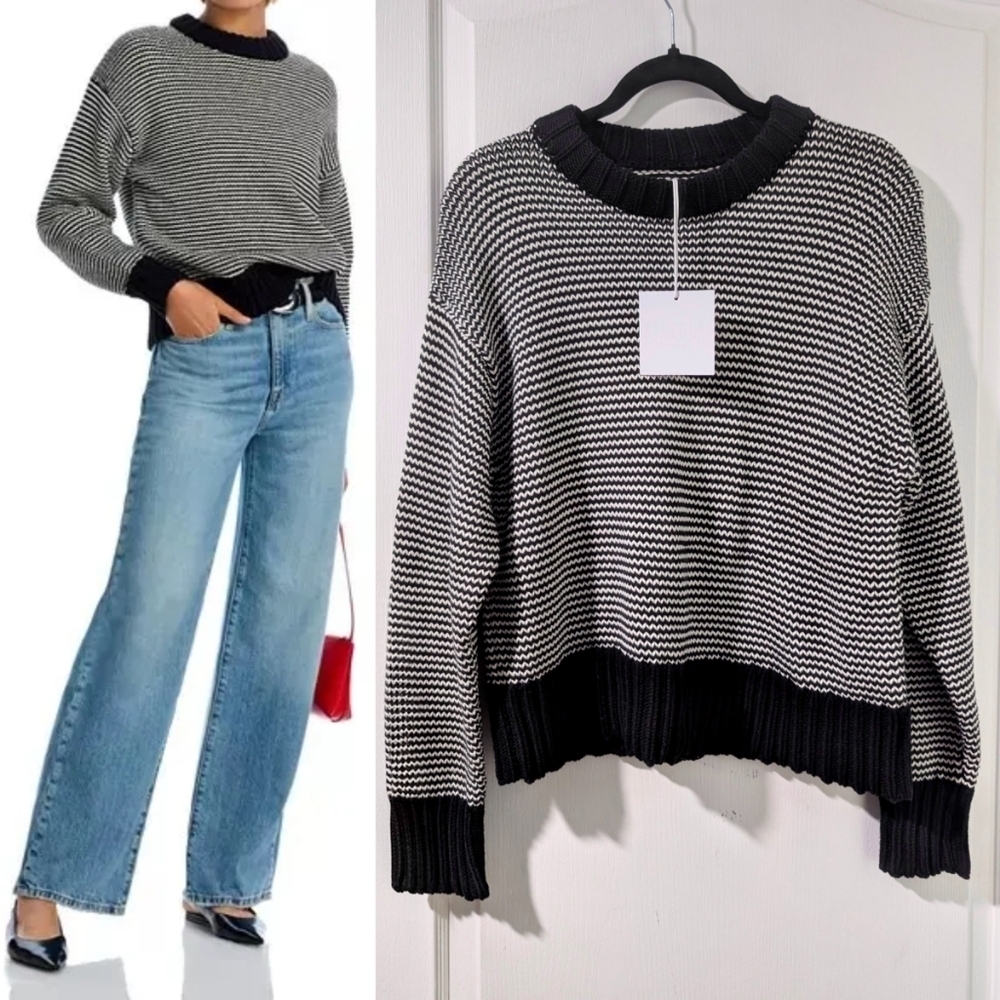 Pistola | Jadine Cotton Sweater In Midnight Stripe